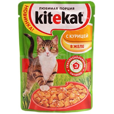 Kitekat 85г с курицей в желе