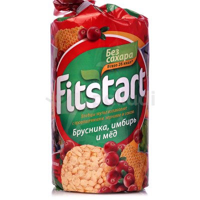 Хлебцы мультизлаковые FITSTART 100г брусника имбирь и мёд