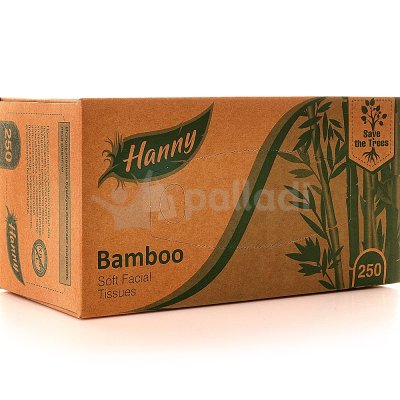 Салфетки бамбуковые HANNY 250 шт, 2-х слойные (1/30)