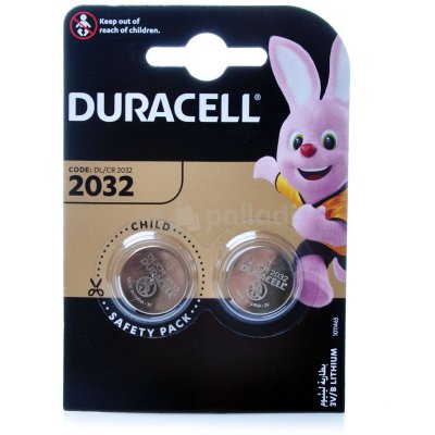 Батарейка для электронных приборов Duracell,тип 2032, 3V,2шт (1/10)