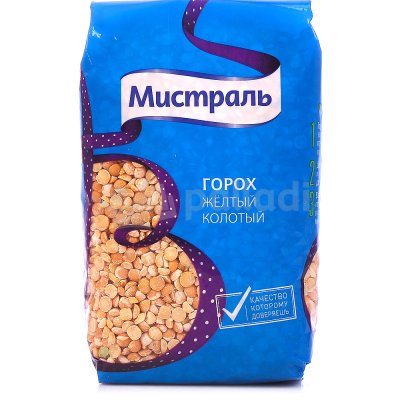Крупа Мистраль 900г горох желтый колотый
