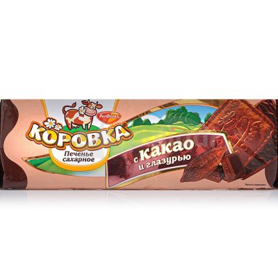 Печенье РотФронт 115г Коровка c какао и глазурью