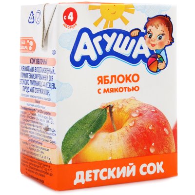 Сок Агуша 200г яблоко мякотью т/п 