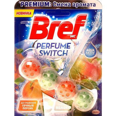 Средство чистящее для унитаза Bref Перфюм персик/яблоко 50г смена аромата