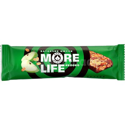 Батончик мюсли MORE LIFE 32г яблоко