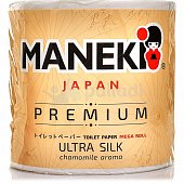 Бумага туалетная Maneki KABI 3-х слойная 39,2м аромат ромашки 1 рулон Япония ТР042Н