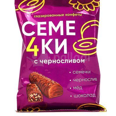 Конфеты Богатырь Семе4ки 170г с черносливом 1/16