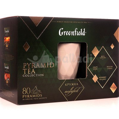 Чай Гринфилд подарочный набор 4 вкуса чая + кружка