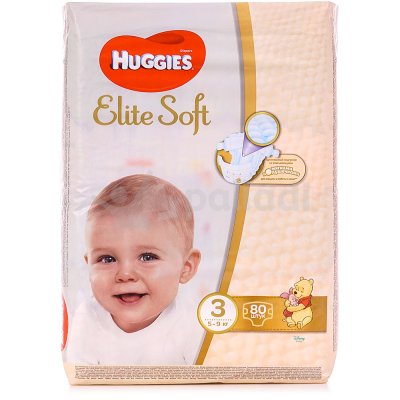 Подгузники HUGGIES Элит Софт 3, 5-9кг, 80шт