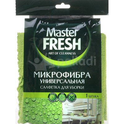 Салфетка универсальная МАСТЕР ФРЕШ микрофибра 30*30см 1шт (1/48)