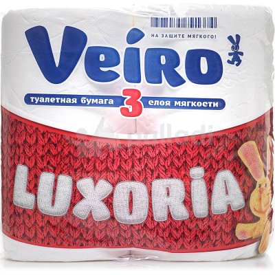 Бумага туалетная VIERO LUXORIA  3сл. 4 рулона белая 