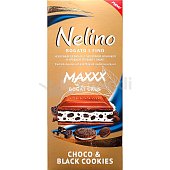 Шоколад Nelino молочный 80г с молочной начинкой и крошкой печенья и с какао 