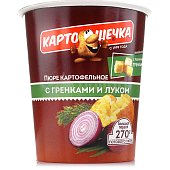 Картофельное пюре Картошечка 40г с жареным луком и гренками 