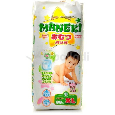 Трусики MANEKI ультра тонкие XL 12+кг 38шт