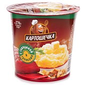 Картофельное пюре Картошечка 40г с говядиной и гренками стакан 