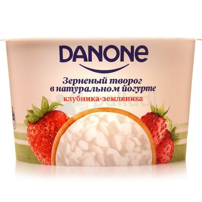 Творог Danone зерненый в йогурте 5% 150г Клубника-земляника