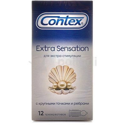 Презервативы CONTEX Extra Sensation с крупными точками и ребрами (12шт)