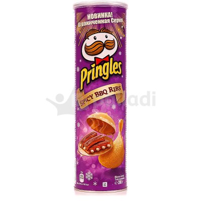 Чипсы Pringles 200г  с острыми ребрышками бербекю