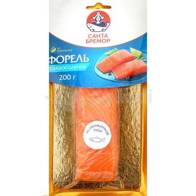 Форель кусок слабосоленая 200г Санта Бремор