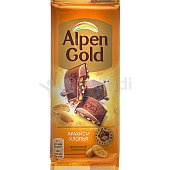 Шоколад Альпен Гольд молочный 85г арахис и кукурузные хлопья