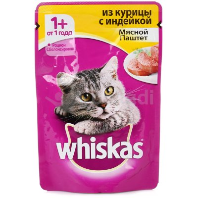 Вискас 85г паштет курица и индейка