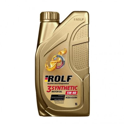 Масло моторное 5W40 A3/B4 ROLF 3-SYNTHETIC 1л синтетическое пластик
          Артикул: 322730