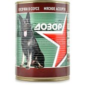 Консервы для собак ДОЗОР Мясное ассорти кусочки в соусе 970г