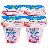 Йогурт Нежный 1,2% с соком клубники 100г  (4шт)