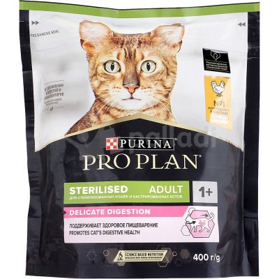 Корм Purina Pro Plan 400г для взрослых стерилизованных кошек и кастрированных котов  курица