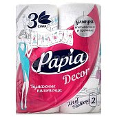 Полотенца бумажные PAPIA Decor 3сл 2 рулона 