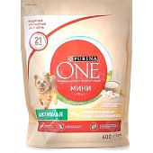 Корм для собак PURINA ONE 600г для собак мелких пород при активном образе жизни с курицей и рисом