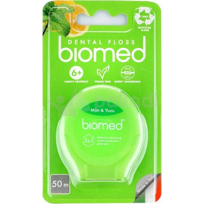 Зубная нить BioMed с ароматом мяты и юдзу 50м